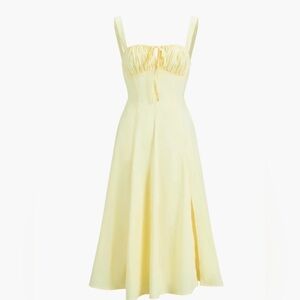 NWT Commense , Yellow milkmaid  Pleated bustier Midi Dress, Size XS | SKU 921